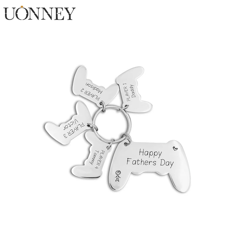 Personalized Game Controller Keychain - Gift For DAD
