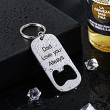 Personalized Bottle Opener Keychain for Dad - Engraved Gift for Men