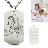 Engravable Necklace Jewelry Titanium Steel Engraved Family Photo Necklace
