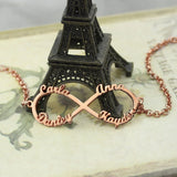 Mom Jewelry Infinity Bracelet 4 Names for Mother's Gift