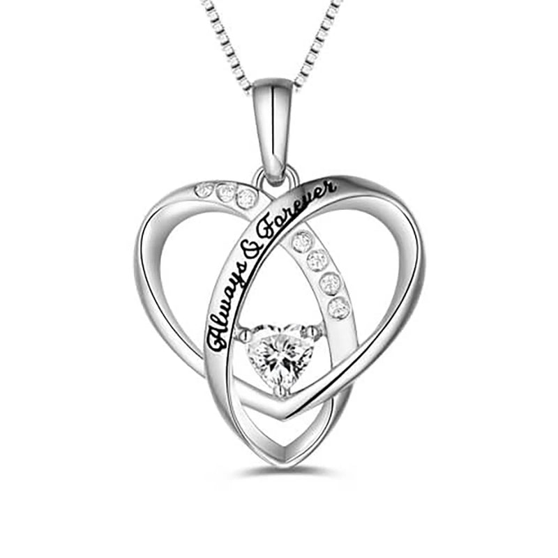 Uonney Heart Necklace Always Forever Birthstones Necklaces Valentine Gift
