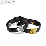 Personalized Leather Dad Initial Kid's Name Engraved Bracelet 5 Colors
