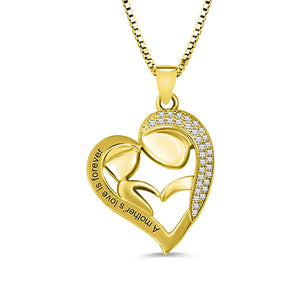 Uonney Mom Daughter Birthstone Necklace Silver Rose Valentine Gift
