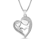 Uonney Mom Daughter Birthstone Necklace Silver Rose Valentine Gift