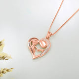 Uonney Mom Daughter Birthstone Necklace Silver Rose Valentine Gift