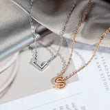 Uonney Initial Necklace 925 Sterling Silver Special Gift For MOM