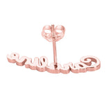 Uonney Name Earrings Monogram Women Stainless Steel Rose Silver Personalized