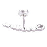 Uonney Name Earrings Monogram Women Stainless Steel Rose Silver Personalized