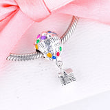 Up House & Balloons Charms 925 Fits Europe Bracelet Sterling Silver Beads