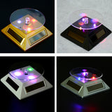 Solar Powered Rotating Display Stand Turntable with Light