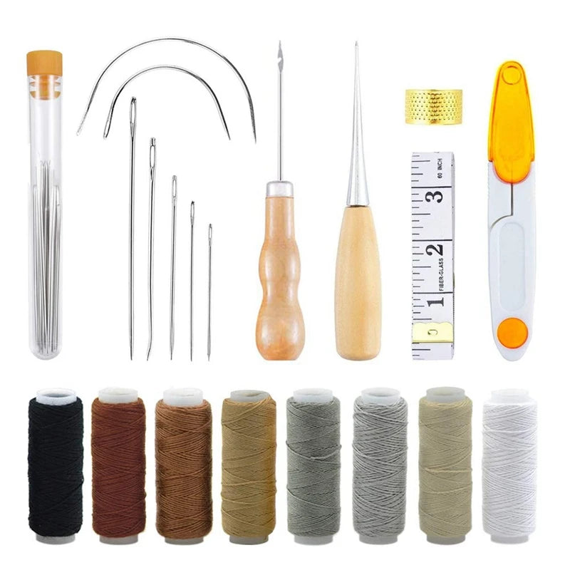 29-Piece Upholstery Repair Kit with Leather Craft Tool Kit and E Tape Measure