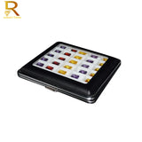 Luxury Diamond Storage Box 30 Grid Gem Display Holder Metal with Lid