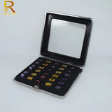 Luxury Diamond Storage Box 30 Grid Gem Display Holder Metal with Lid
