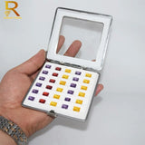 Luxury Diamond Storage Box 30 Grid Gem Display Holder Metal with Lid