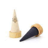 Upscale Wood Ring Jewelry Display Holder Cone Shaped Stand