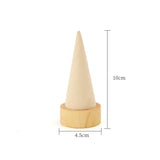 Upscale Wood Ring Jewelry Display Holder Cone Shaped Stand