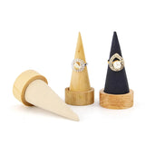 Upscale Wood Ring Jewelry Display Holder Cone Shaped Stand
