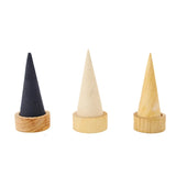 Upscale Wood Ring Jewelry Display Holder Cone Shaped Stand