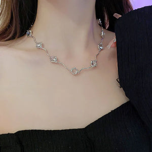 Vintage Moonstone Thin Necklace for Women
