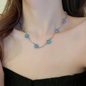 Vintage Moonstone Thin Necklace for Women