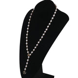 Natural Freshwater Pearl Necklace Long Sweater Chain Plated Bead