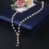 Natural Freshwater Pearl Necklace Long Sweater Chain Plated Bead