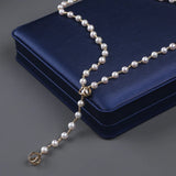 Natural Freshwater Pearl Necklace Long Sweater Chain Plated Bead