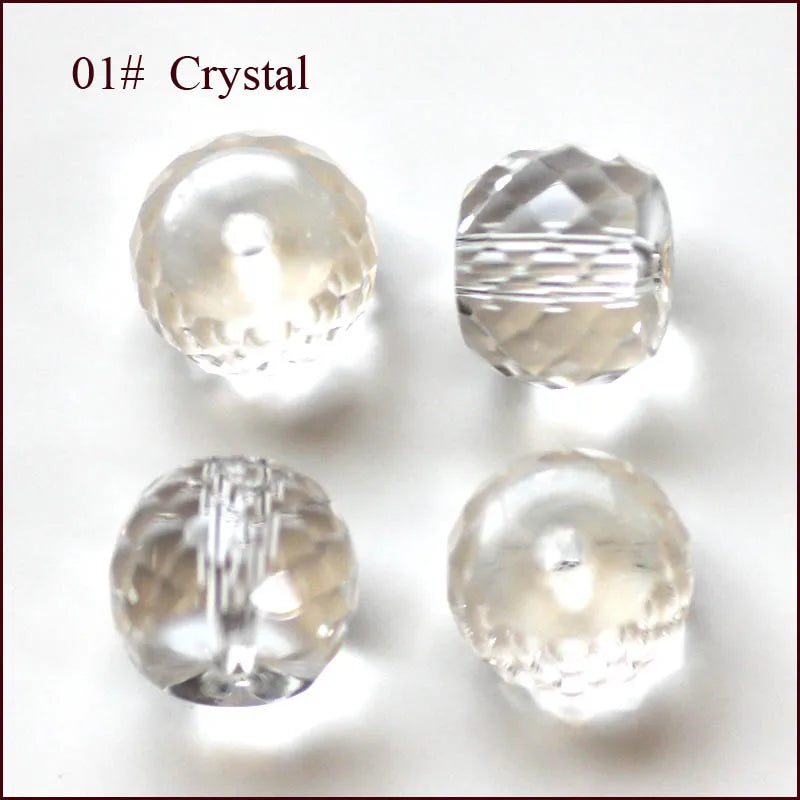 Green Multicolor Austrian Crystal Glass Spacer Beads 8x6MM