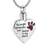 Urn Necklace Birthstone Ashes Cremation Keepsake- Dog Cat Paw Pendant