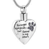 Urn Necklace Birthstone Ashes Cremation Keepsake- Dog Cat Paw Pendant