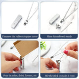 Skeleton Necklace Cremation Strand Pendant - Silver