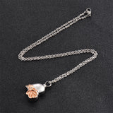 Heart Pendant Cremation Rose Necklace Stainless Steel Keepsake Memorial Locket