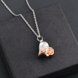 Heart Pendant Cremation Rose Necklace Stainless Steel Keepsake Memorial Locket