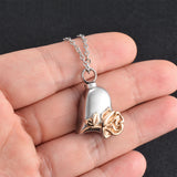 Heart Pendant Cremation Rose Necklace Stainless Steel Keepsake Memorial Locket