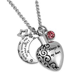 Urn Necklace Always in My Heart I Love You to The Moon and Back 12 Birthstones