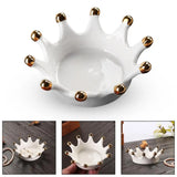 Ceramic Crown Ring Holder Dish Sturdy Jewelry Display Plate