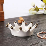 Ceramic Crown Ring Holder Dish Sturdy Jewelry Display Plate