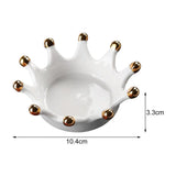 Ceramic Crown Ring Holder Dish Sturdy Jewelry Display Plate