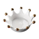 Ceramic Crown Ring Holder Dish Sturdy Jewelry Display Plate