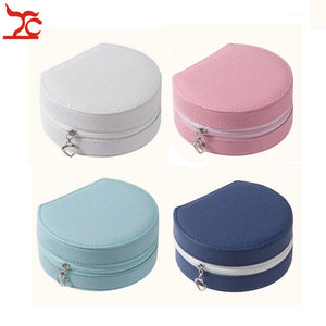 Mini Jewelry Box Leather Makeup Case Portable Travel Ring Earring Organizer