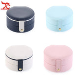 Mini Jewelry Box Leather Makeup Case Portable Travel Ring Earring Organizer