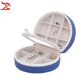 Mini Jewelry Box Leather Makeup Case Portable Travel Ring Earring Organizer