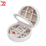 Mini Jewelry Box Leather Makeup Case Portable Travel Ring Earring Organizer