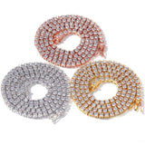 Uwin 3mm 4mm 5mm 8mm Tennis Chain Mens Zircon 1 Row CZ Iced Out Necklace