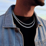 Uwin 3mm 4mm 5mm 8mm Tennis Chain Mens Zircon 1 Row CZ Iced Out Necklace