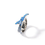 Uwin Bowknot Enamel Rings Bandana-shaped Cashew Flower Red Yellow Rings
