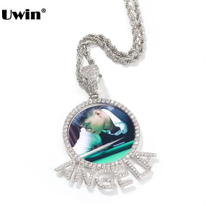 Uwin Photo Pendant Necklaces Custom Pictures CZ Hiphop Jewelry