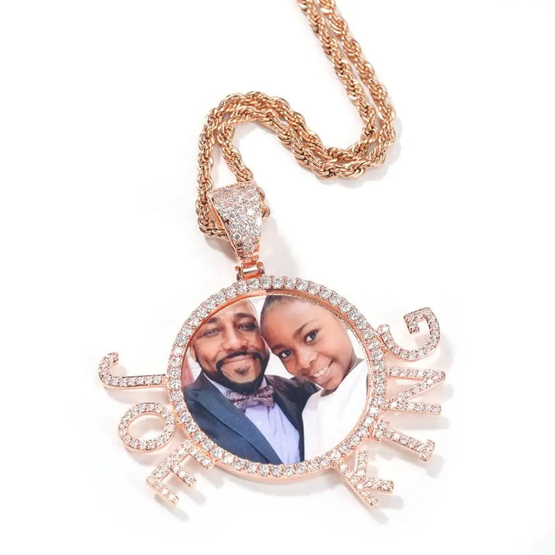 Uwin Photo Pendant Necklaces Custom Pictures CZ Hiphop Jewelry