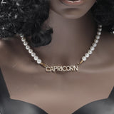 Uwin Name Necklace Mini Letter Pearl Chain 8mm CZ Hiphop Jewelry
