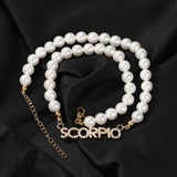 Uwin Name Necklace Mini Letter Pearl Chain 8mm CZ Hiphop Jewelry